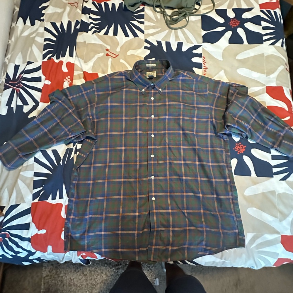 L.L. Bean Multicolor Plaid Casual Shirt